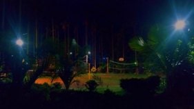 Chikmagalur resort playground at night