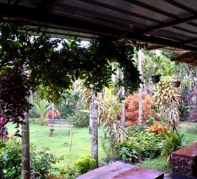 sitting area in the garden